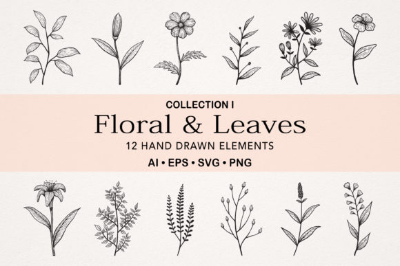 Elevate Designs with Hand Drawn Florals