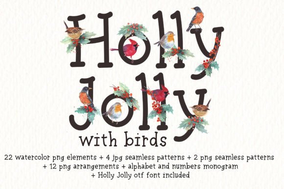 Holly Jolly Watercolor Clipart: Elevating Holiday Designs with Hand-Painted Charm