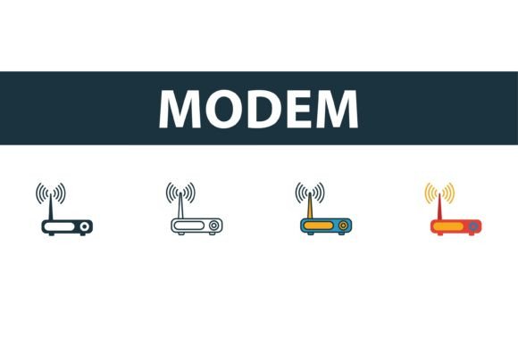 Modem Icon Set: Versatile Vector Graphics