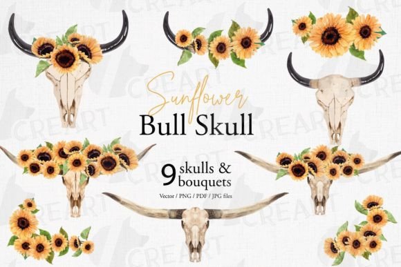 Sunflower Bouquets Bull Skull Elements: Bridging Rustic Charm and Modern Design