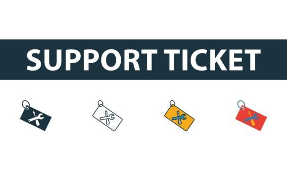 Support Ticket Icon Set: Versatile Web Icons