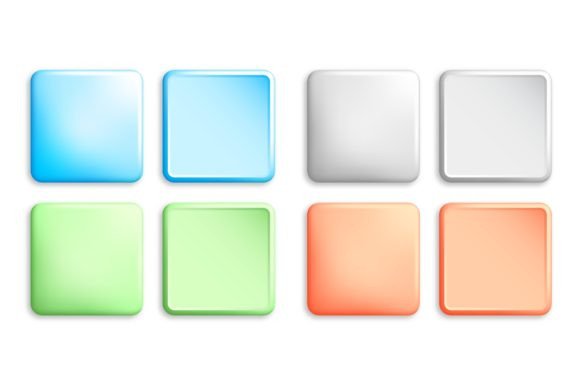 Vibrant Square Buttons for UI Design