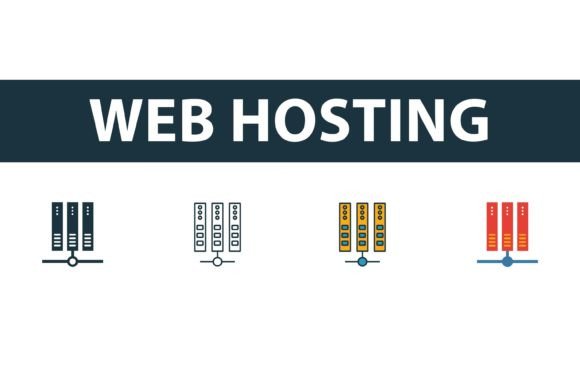 Web Hosting Icon Set: Essential Vector Graphics