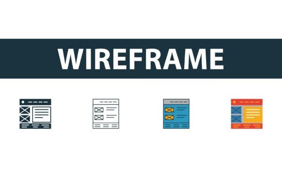 Wireframe Icon Set: Elevating Digital Design with Versatile Vector Graphics